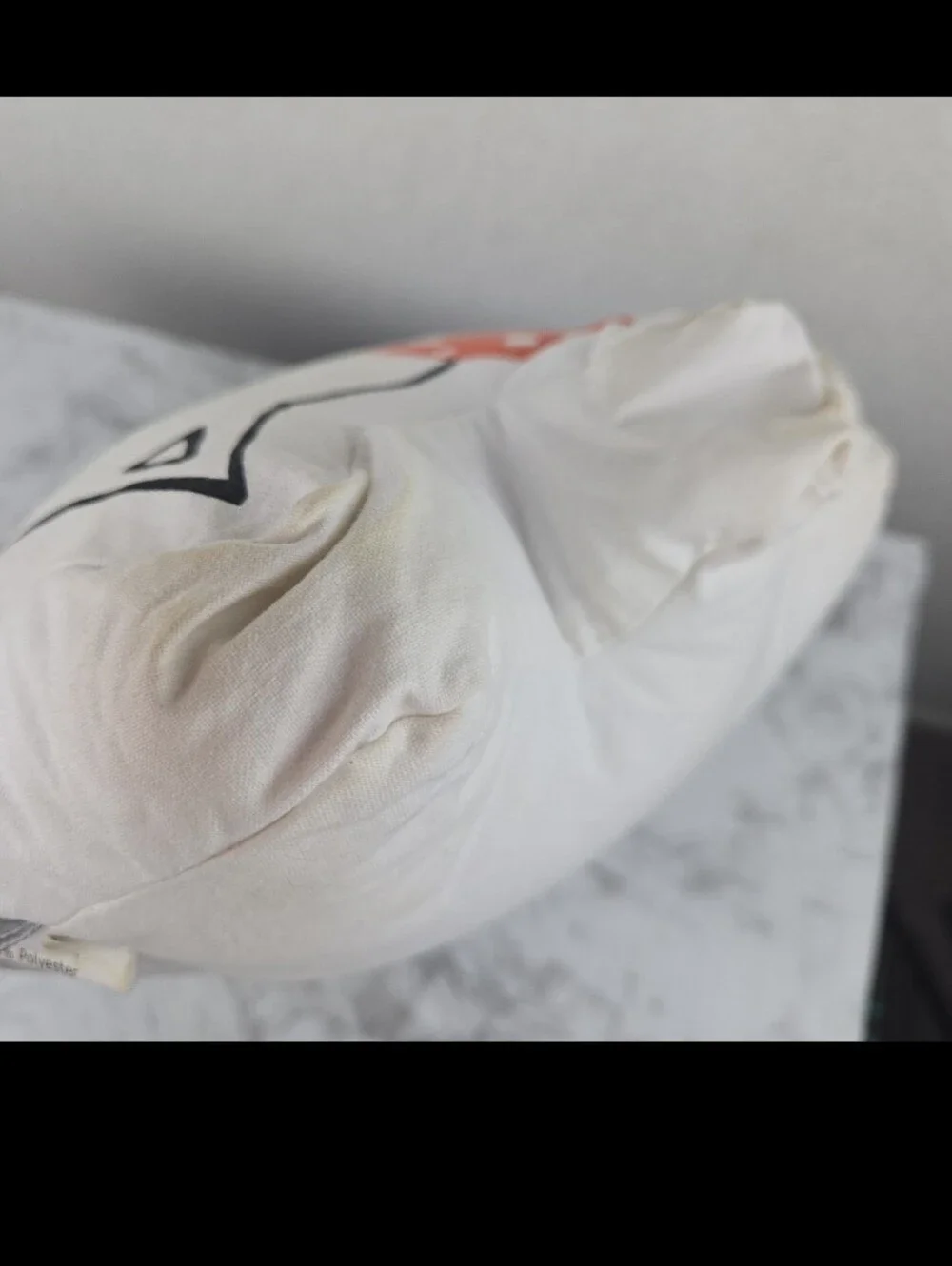 Cute Cat Face Decorative Pillow — White with Coral Bow